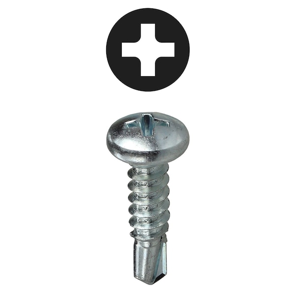 Dottie Self-Drilling Screw, #10-16 x 3/4 in, Zinc Plated Steel Pan Head Phillips Drive, 100 PK TEKPH1034 - main
